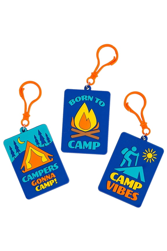 2" x 2 3/4" Camp-Themed Plastic Backpack Clips - 12 Pieces