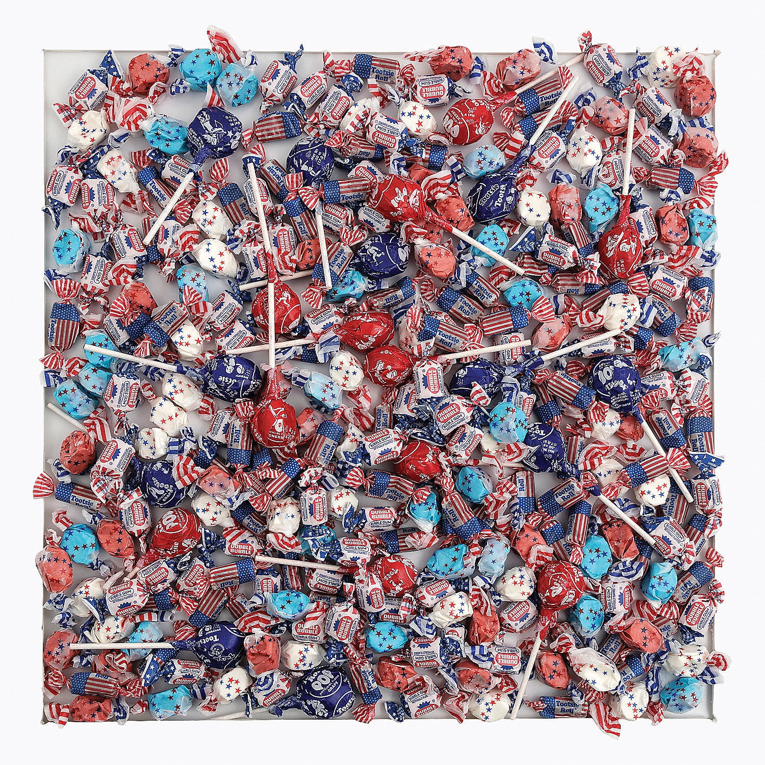 Fun Express 20 lbs. Mega Bulk 2000 Pieces Patriotic Red, White & Blue Candy Assortment