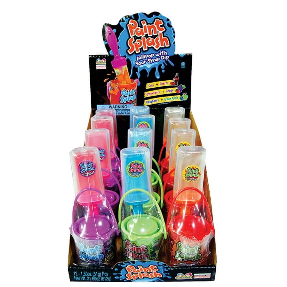 Fun Express 21.6 oz. Kidsmania Paint Splash Lollipop & Sour Dip Candy - 12 Pc.