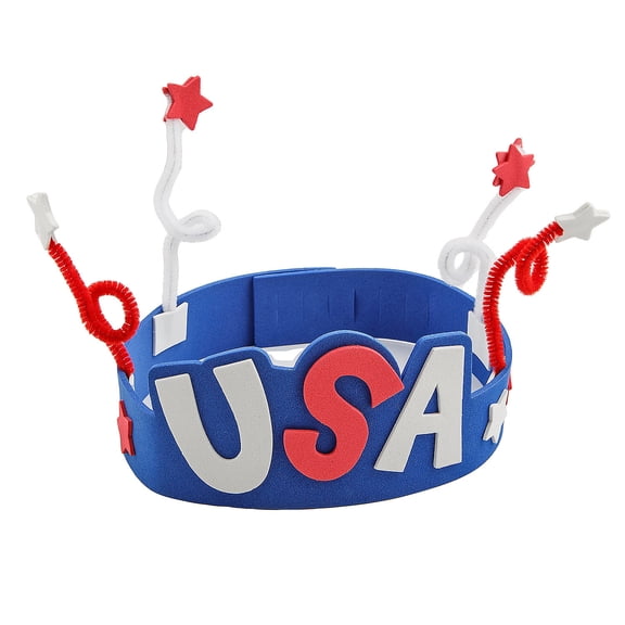 Fun Express 22 1/2" x 3 1/4" Patriotic USA Red, White & Blue Headband Craft Kits - Makes 12