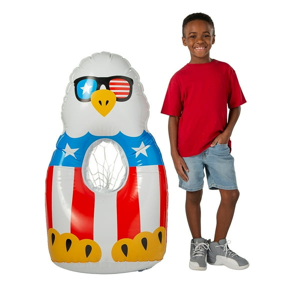 Fun Express 23 1/2" x 43" Inflatable Patriotic Stars & Stripes Eagle Game