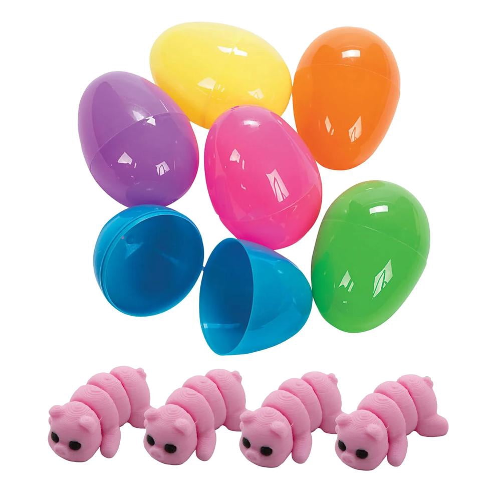 Fun Express 24 Pc. 1 1/2" 3D-Printed Fidget Toy Pig & Easter Egg Assortment for 12