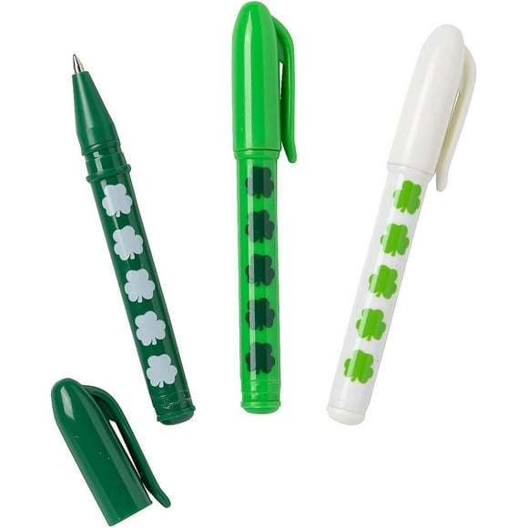 Fun Express 24 Pieces St. Patricks Day Shamrock Mini Pens