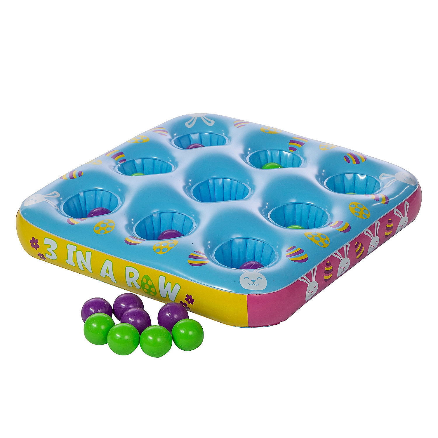 Fun Express 26" x 26" Inflatable 3 in a Row Multicolor Easter Ball Toss Game
