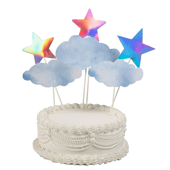 Fun Express 3 1/2"  4 3/4" Cloud Party Clouds & Stars Centerpiece Set - 12 Pieces
