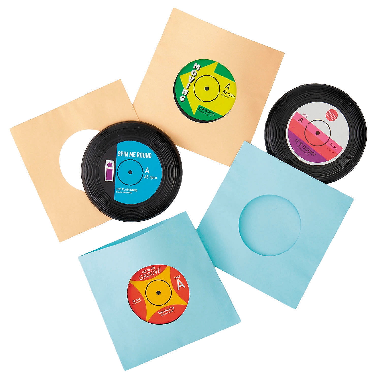 Fun Express 3 1/2" Bulk 72 Pieces Mini Music Album Flying Disc Toys