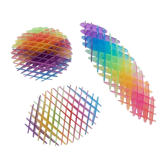Fun Express 3 1/2" Rainbow Plastic Expanding Fidget Worms - 6 Pieces