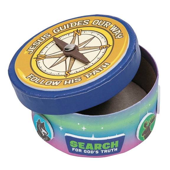 Fun Express 3 1/2" x 1 1/2" Great North VBS Prayer Box Craft Kit - Makes 12, Vacation Bible School Supplies