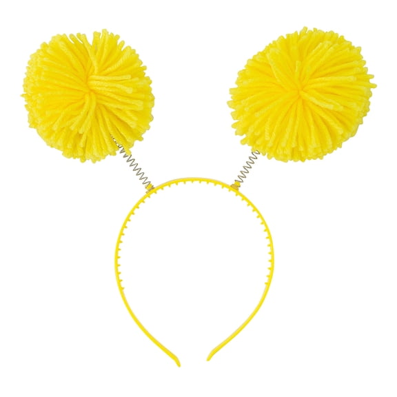 Fun Express 3 1/2" x 4 1/2" Yellow Team Spirit Pom-Pom Plastic Head Boppers - 6 Pieces