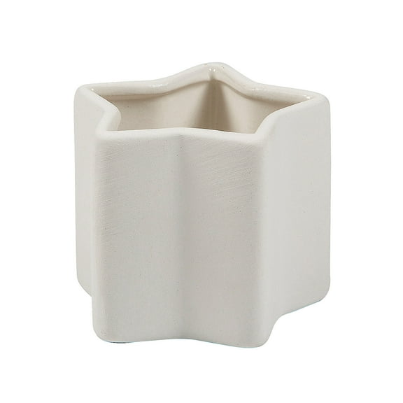 Fun Express 3 1/4" x 2 3/4" DIY Ceramic Star-Shaped Planters - 12 Pieces