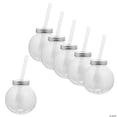 thumbnail image 1 of Fun Express 3 3/4" 16 oz. Bulk 60 Count Clear Round Reusable Plastic Ball Cups with Lids & Straws, 1 of 1