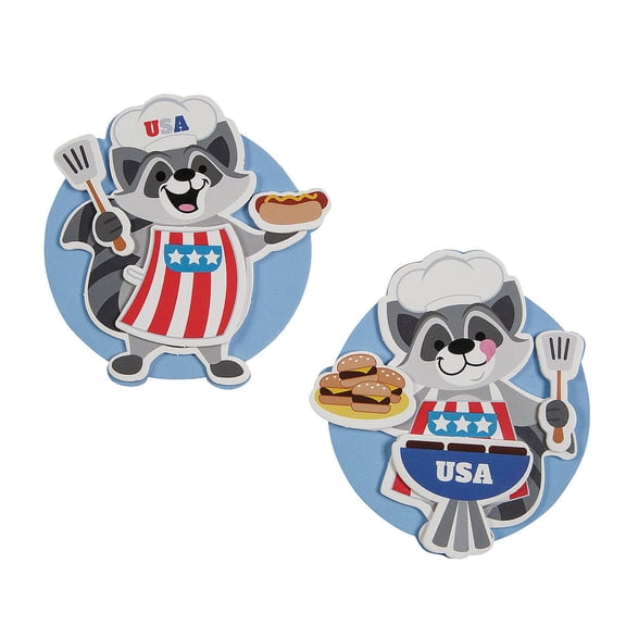Fun Express 3 3/4" x 4" 4th of July BBQ Animal Magnet Craft Kit - Makes 12