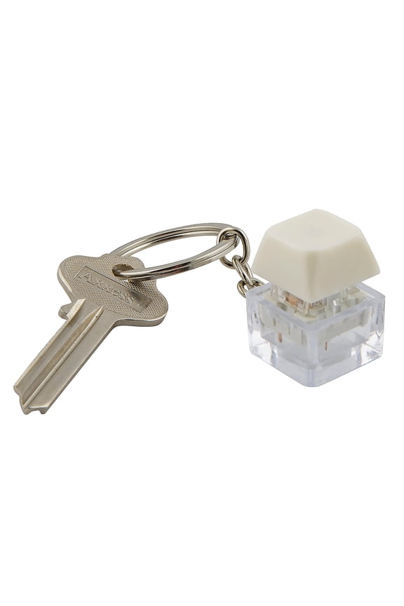 3/4" 1-Button Click White Plastic Fidget Keychains  12 Pieces