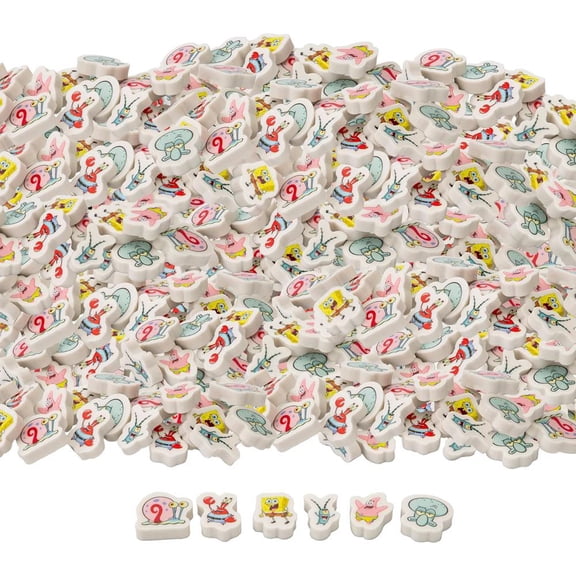 Fun Express 3/4" Bulk 300 Pc. SpongeBob SquarePants Mini Character Erasers
