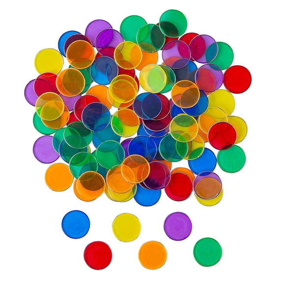 Fun Express 3/4" Magnetic Multicolor Plastic Counting Chips 100 Pieces