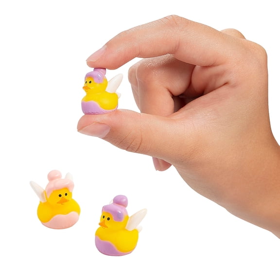 Fun Express 3/4" Micro Pastel-Colored Fairy Rubber Ducks - 24 Pieces