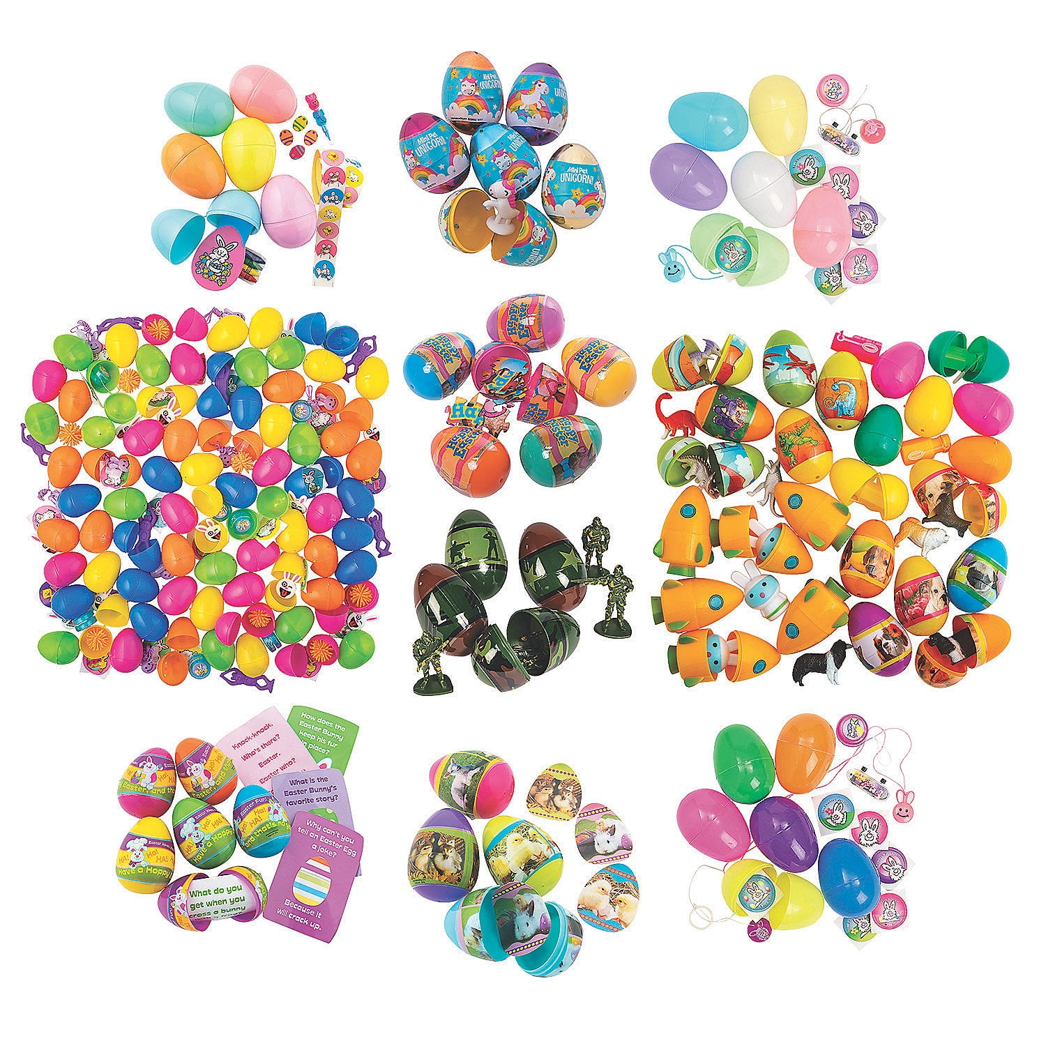 Fun Express 3" Bulk 2000 Pieces Pre-Filled Plastic Easter Egg Assortment