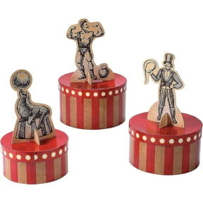 Fun Express 3 Pieces Vintage Circus Centerpiece for Party, Party Decor, General Decor, Centerpieces