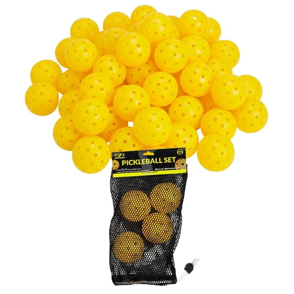 Fun Express 3" diam. Bulk 48 Pc. Bright Yellow Plastic Pickleball Set