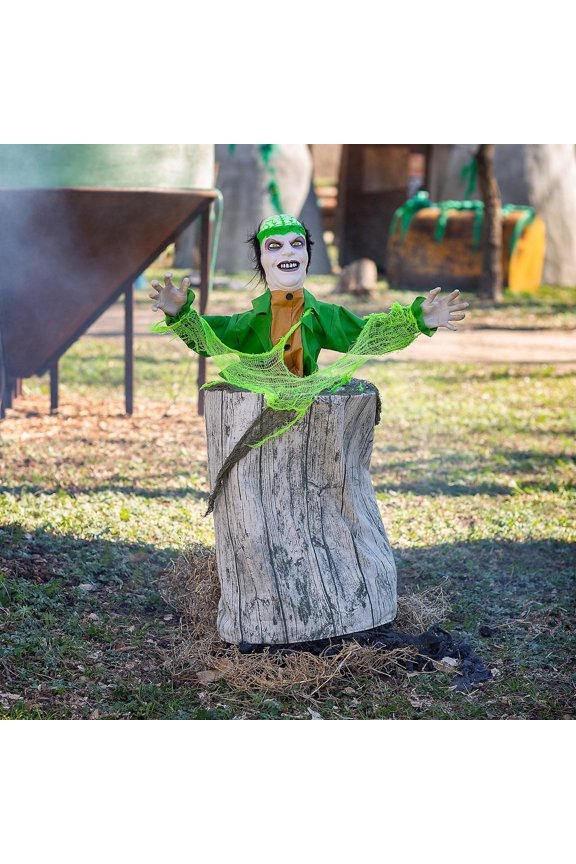 3 ft. Lifesize Creepy Man Jumping from Tree Animated Prop
