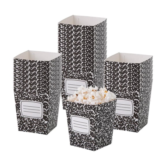 Fun Express 3" x 4" School Party Composition Notebook Print Cardstock Popcorn Boxes - 24 Pc.