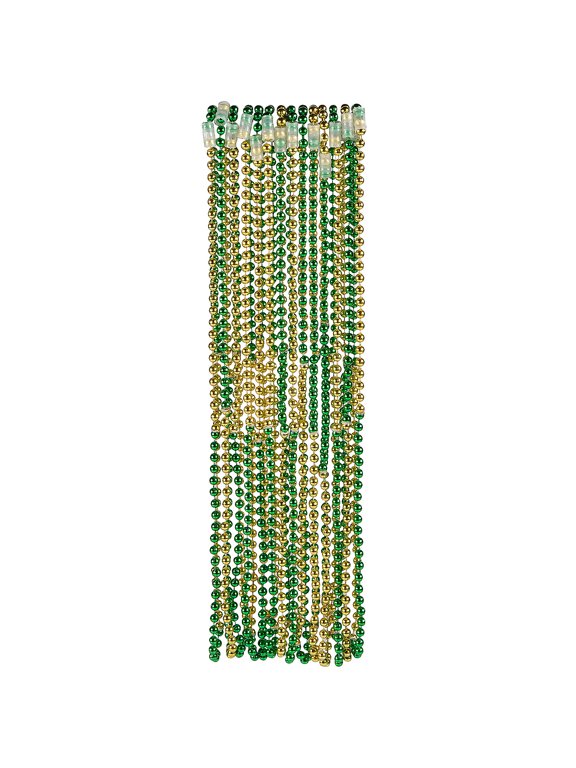 30" 6 mm. Bulk 48 Pieces Metallic Two-Color St. Patricks Day Bead Necklaces
