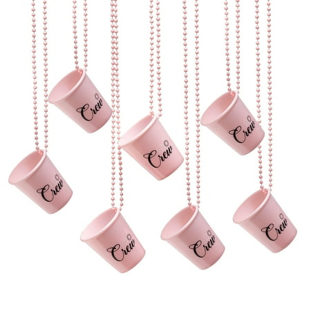 Fun Express 30" Bulk 21 Pieces Bachelorette Party Bead Necklaces with Plastic Shot Glasses