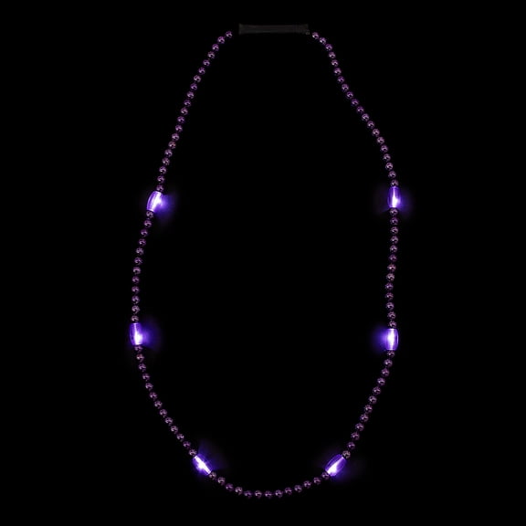 Fun Express 33" Purple Light-Up LED Plastic Beaded Breakaway Necklaces  6 Pieces