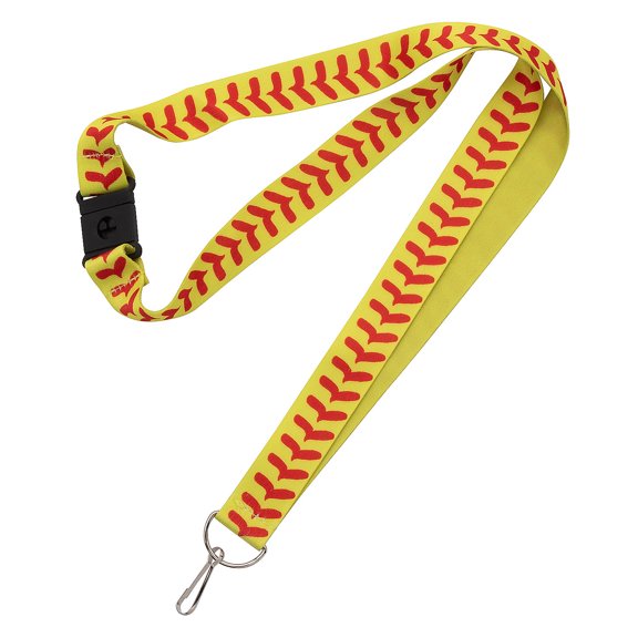 Fun Express 34" Softball Pattern Polyester Breakaway Lanyards - 12 Pieces