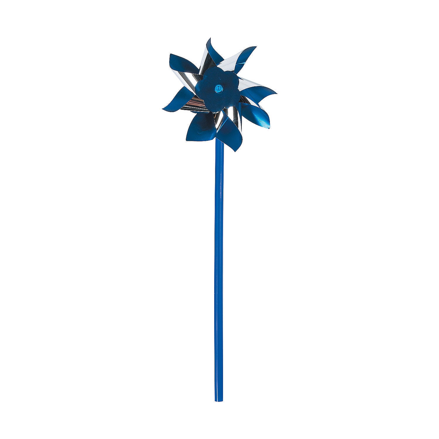 Fun Express 36 Pieces Blue and Silver Pinwheels, Great for Parties and Awareness Decor, Bulk Party Favors, Child Abuse Awareness, Party Supplies, Summer Toys