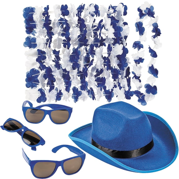 Fun Express 36 Pieces Blue Team Spirit Wearables Assortment for 12