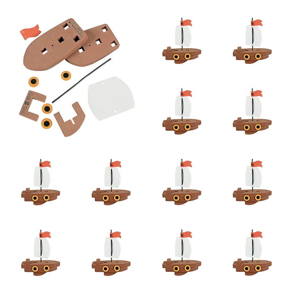 4 3/4" x 5 1/2" 3D Floating Ship Foam Craft Kit - Makes 12