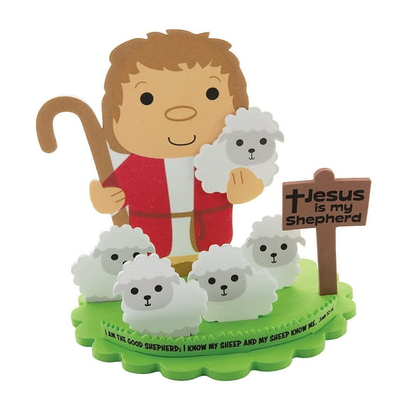 Fun Express 3D Good Shepherd Craft Kit - Engaging Religious Craft for Kids Parties Sunday Schools Holiday Celebrations & Creative Activities - Perfect for Group Projects - 12 Pieces