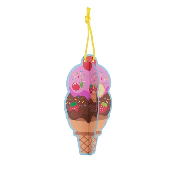 Fun Express 3D Ice Cream Cone Sticker Scene Ornaments - 12 Pc
