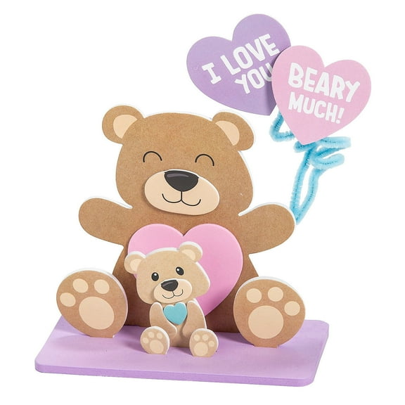 Fun Express 3D Momma Bear Mother's Day Stand-Up Craft Kit - Makes 6