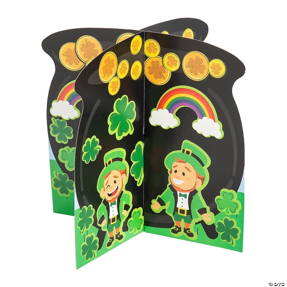 Fun Express 3D St. Patricks Day Pot of Gold Sticker Scenes - 12 Pieces