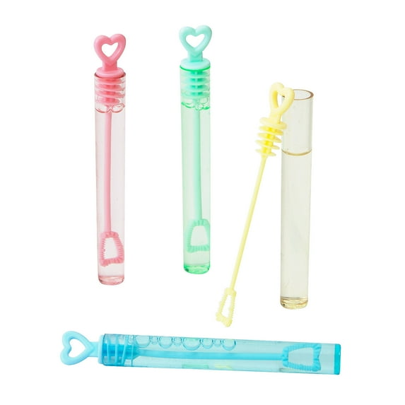 Fun Express 4 1/2" 1 oz. Mini Pastel Colored Heart Bubble Tubes - 24 Pieces