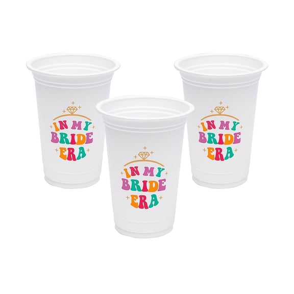 Fun Express 4 1/2" 16 oz. In My Bride Era Party Disposable Plastic Cups - 25 Count
