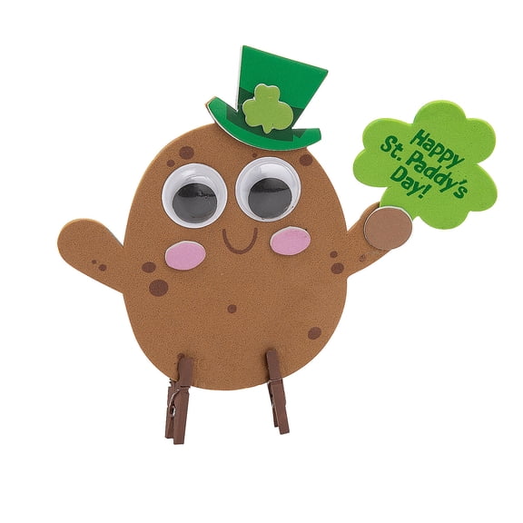 Fun Express 4 1/2" St. Patricks Day Potato Clothespin Craft Kit - Makes 12