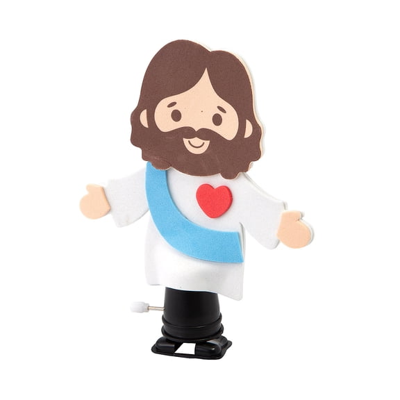 Fun Express 4 1/2" x 5 3/4" Religious Walking Jesus Wind-Up Craft Kit - Makes 12