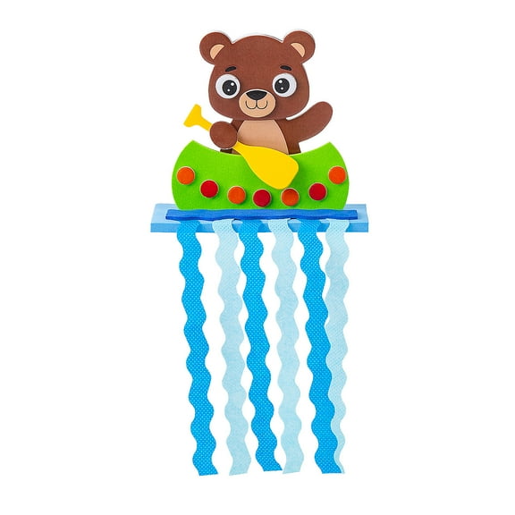 Fun Express 4 1/2" x 9" 3D Bear Canoeing by Waterfall Foam Craft Kit - Makes 12