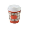 thumbnail image 1 of Fun Express 4 1/4" 9 oz. Plaid Pumpkin Coffee Cups with Lids & Sleeves - 12 Pieces, 1 of 1