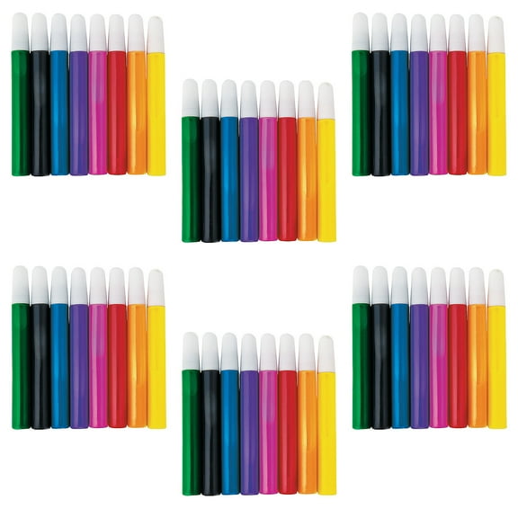 Fun Express 4 3/4" Bulk 72 Pieces 8-Color Everyday Fun Plastic Suncatcher Paint Pens