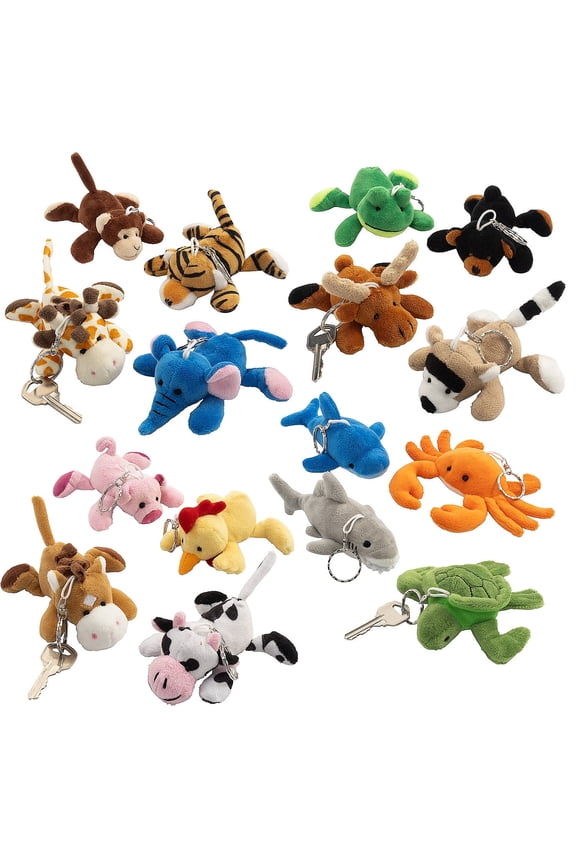 4 3/4" Mini Animal Stuffed Characters Keychain Assortment  48 Pieces