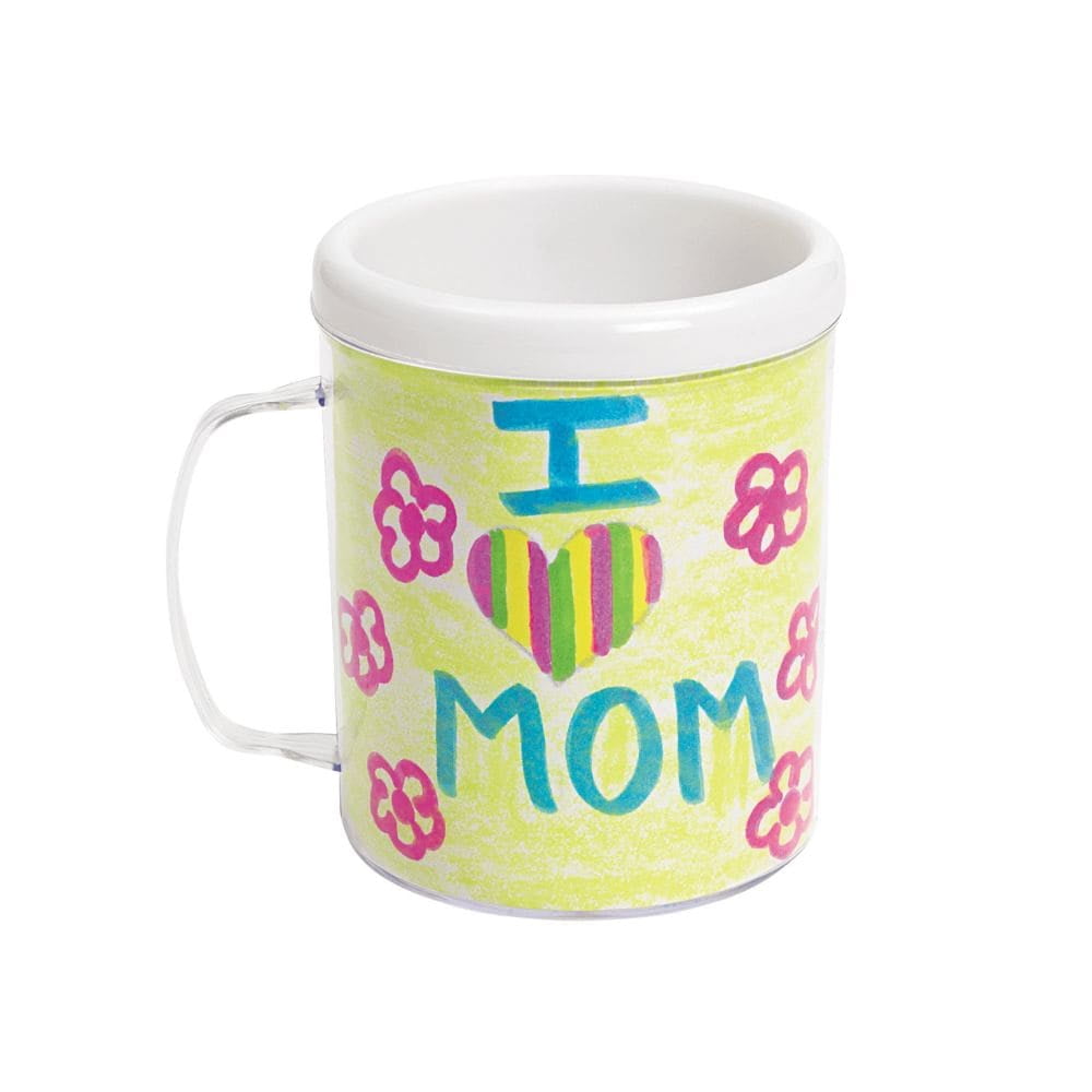 Fun Express 4" 8 oz. Bulk 48 Pieces DIY Clear BPA-Free Plastic Mugs with  White Paper Inserts - Walmart.com