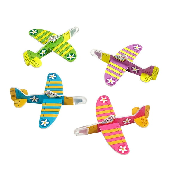 Fun Express 4" Bulk 48 Pieces Mini Easter Bunny Multicolor Foam Gliders