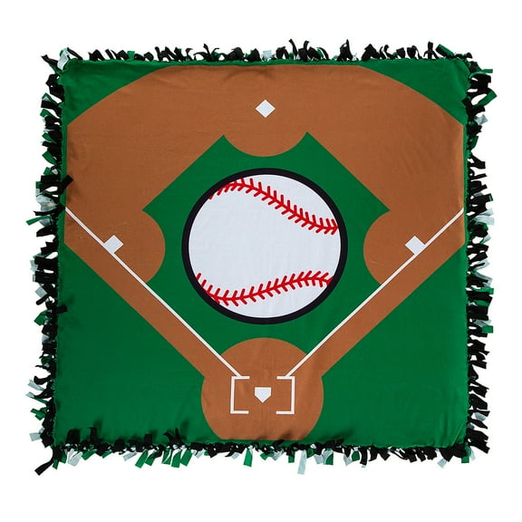 Fun Express 4 Ft. 6" x 4 Ft. 6" Baseball Diamond Fleece Tied Throw Craft Kit - Makes 1