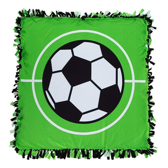 Fun Express 4 ft. 6" x 4 ft. 6" Soccer Fleece Tied Throw Craft Kit - Makes 1
