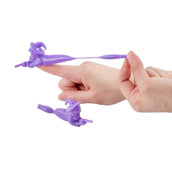 Fun Express 4" x 1 3/4" Halloween Purple Witch Latex Finger Flingers - 12 Piece