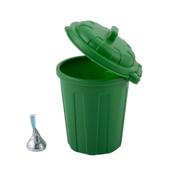 Fun Express 4" x 4 1/4" Green Garbage Can Reusable Plastic Containers- 12 Pc.